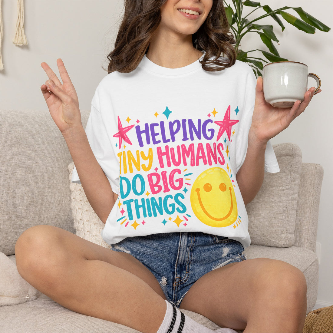 Helping Tiny Humans Comfort Color Graphic Tee