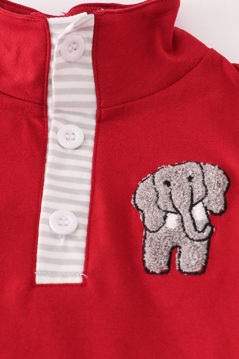 Elephant Stripe french knot pants set