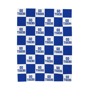 Blue Checkered School Spirit Blanket
