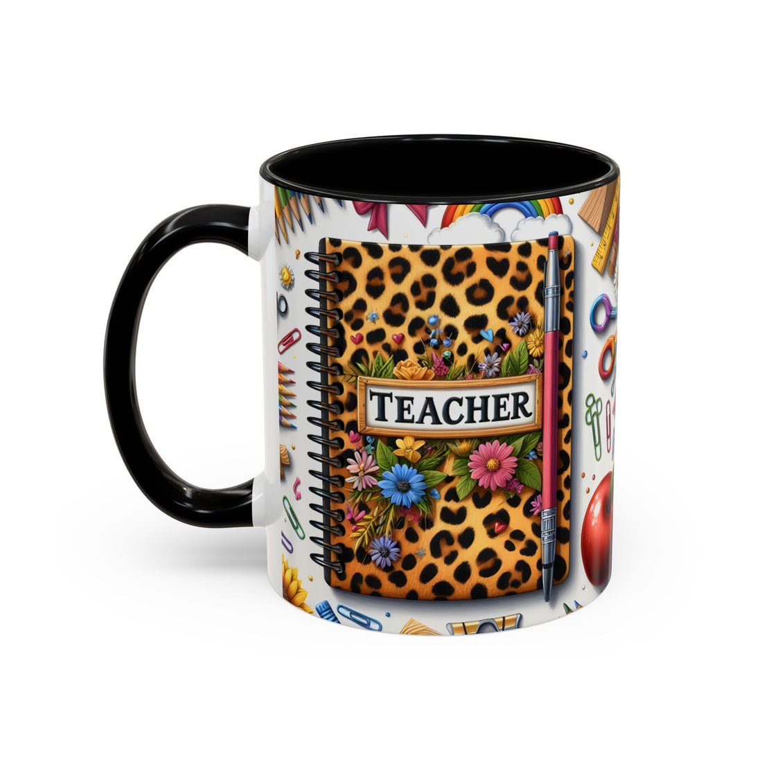 Teacher Leopard School Supply Coffee Mug (11/15 oz)