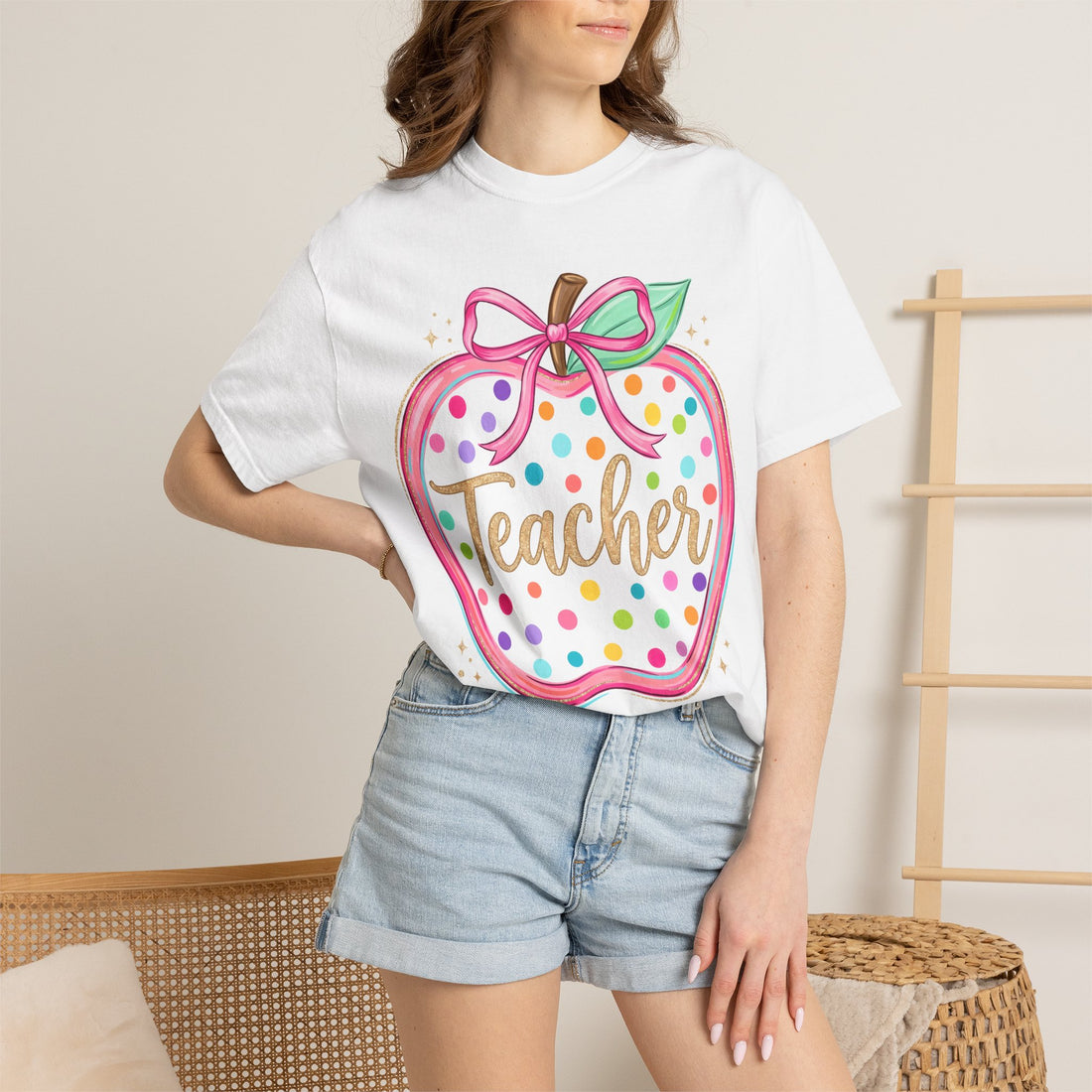 Teacher Apple Comfort Color Graphic Tee