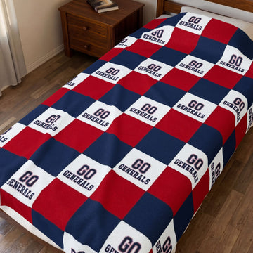 Red & Navy Checkered School Spirit Blanket