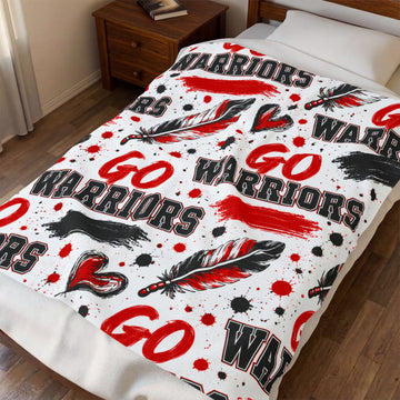 Go Warriors Red & Black Feather Spirit Blanket