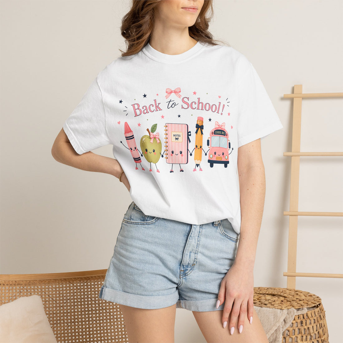 Back to School School Supplies Comfort Color Graphic Tee