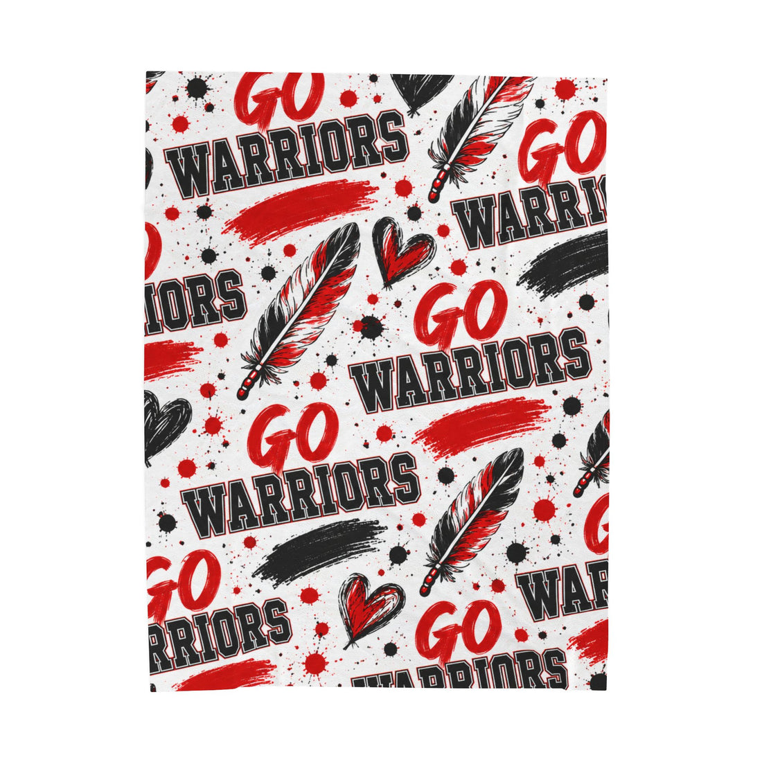 Go Warriors Red & Black Feather Spirit Blanket