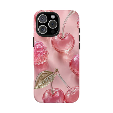 Pink Cherry Glossy Tough Phone Case