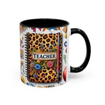 Teacher Leopard School Supply Coffee Mug (11/15 oz)