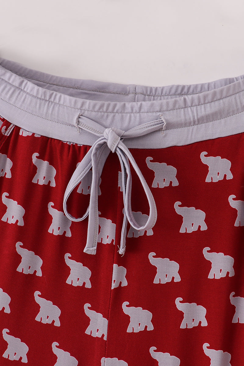 Elephant print bamboo pajamas pants