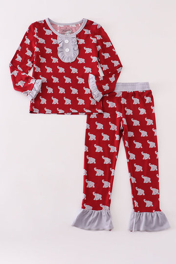Elephant print bamboo pajamas set