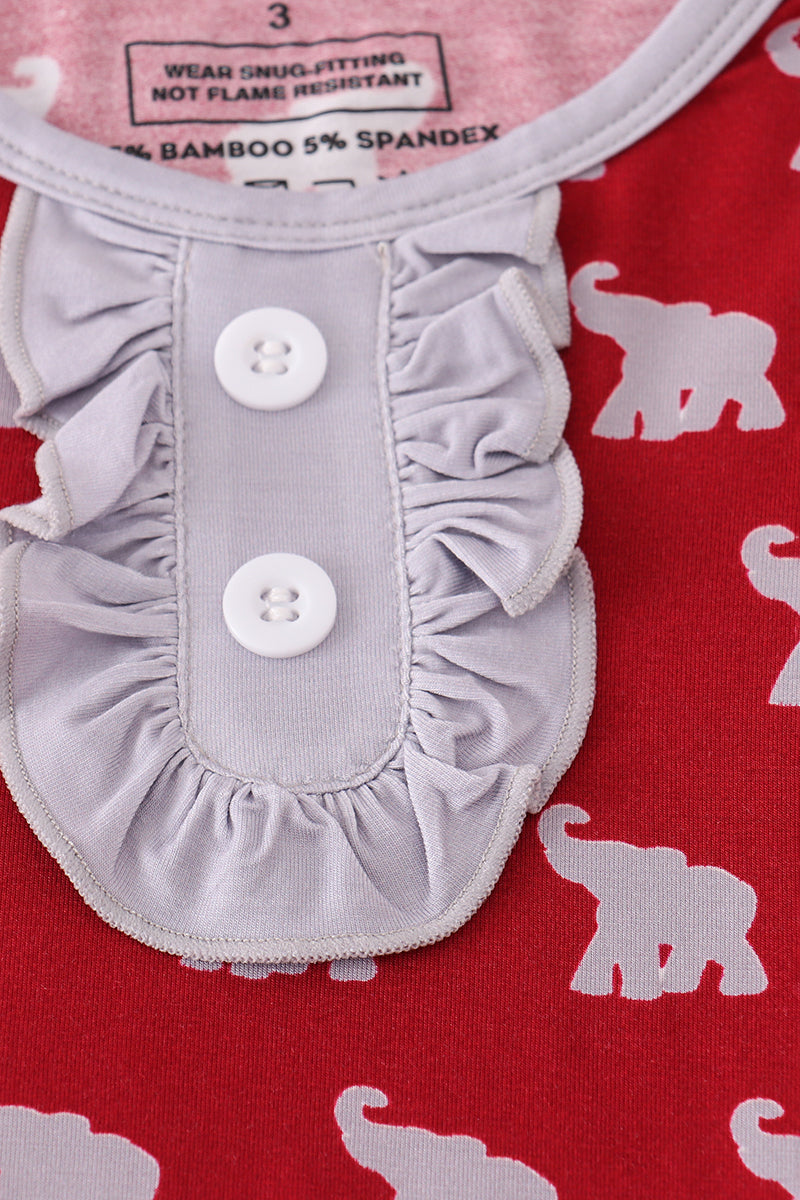 Elephant print bamboo pajamas set