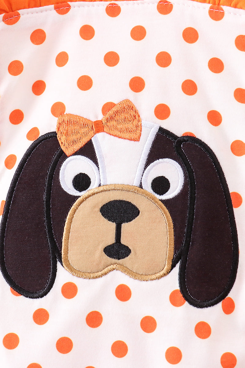 Orange Dog Appliqué Bubble